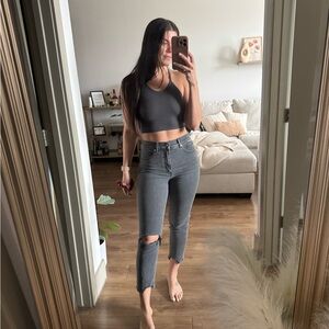 Super High Rise Cropped Mom Jean